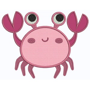 Crabby Crab Applique Machine Embroidery Design Digitized Pattern